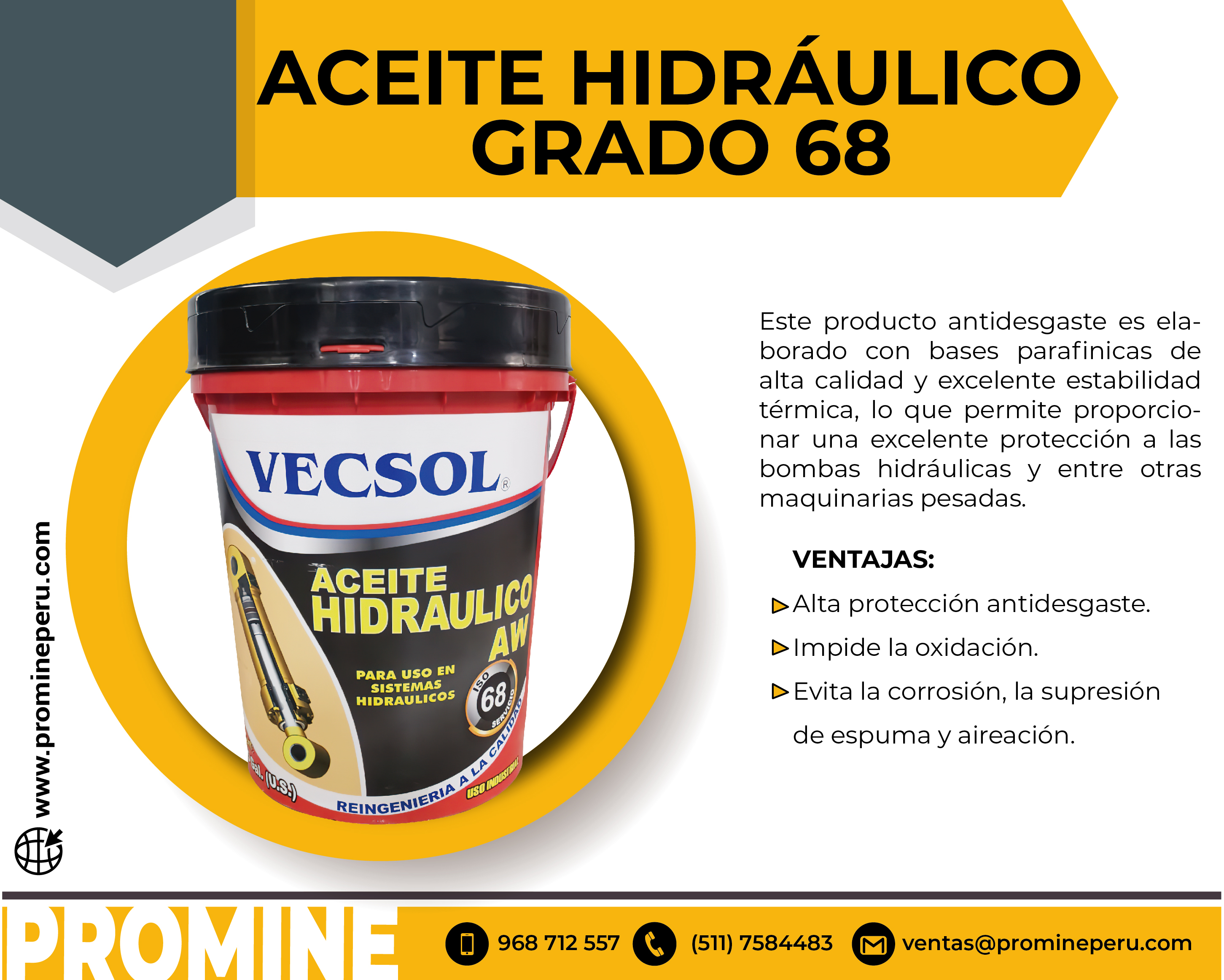 ACEITE HIDRÁULICO VECSOL-PROMINE PERÚ